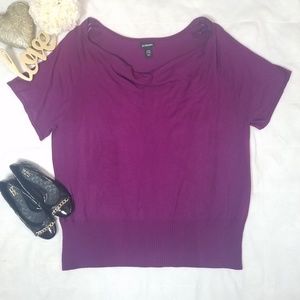 LANE BRYANT Top Sweater Short Sleeve Purple 26